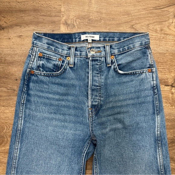 Re/Done Blue 90's High Rise Loose Straight Leg Jeans Size 25 - Picture 4 of 8